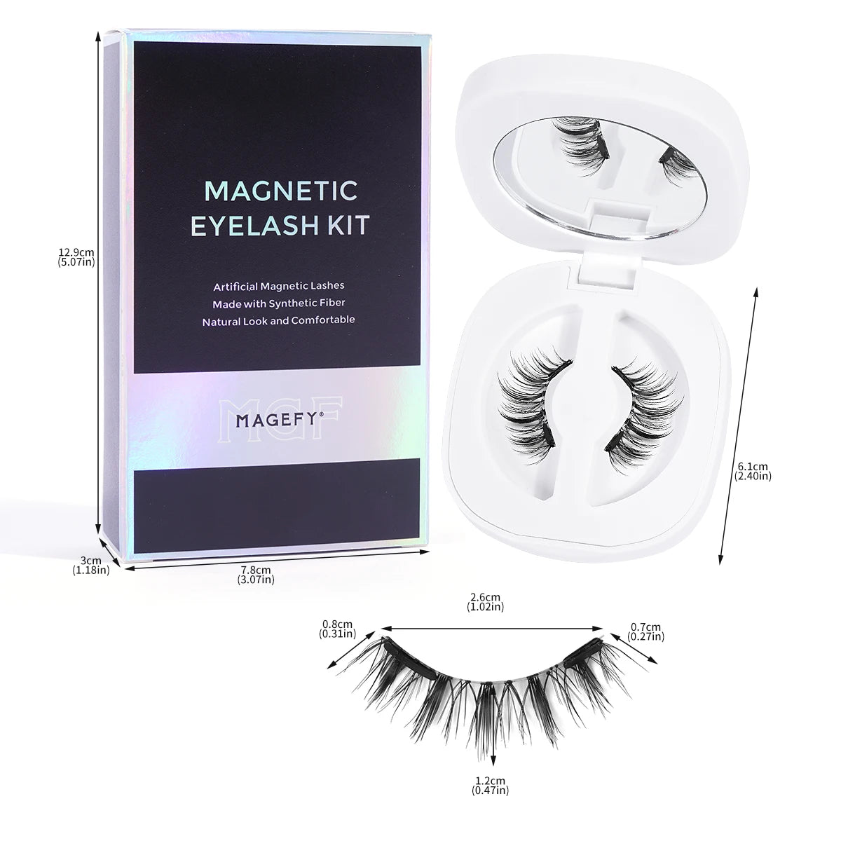 Magnetic Eyelashes with Mirror Applicator