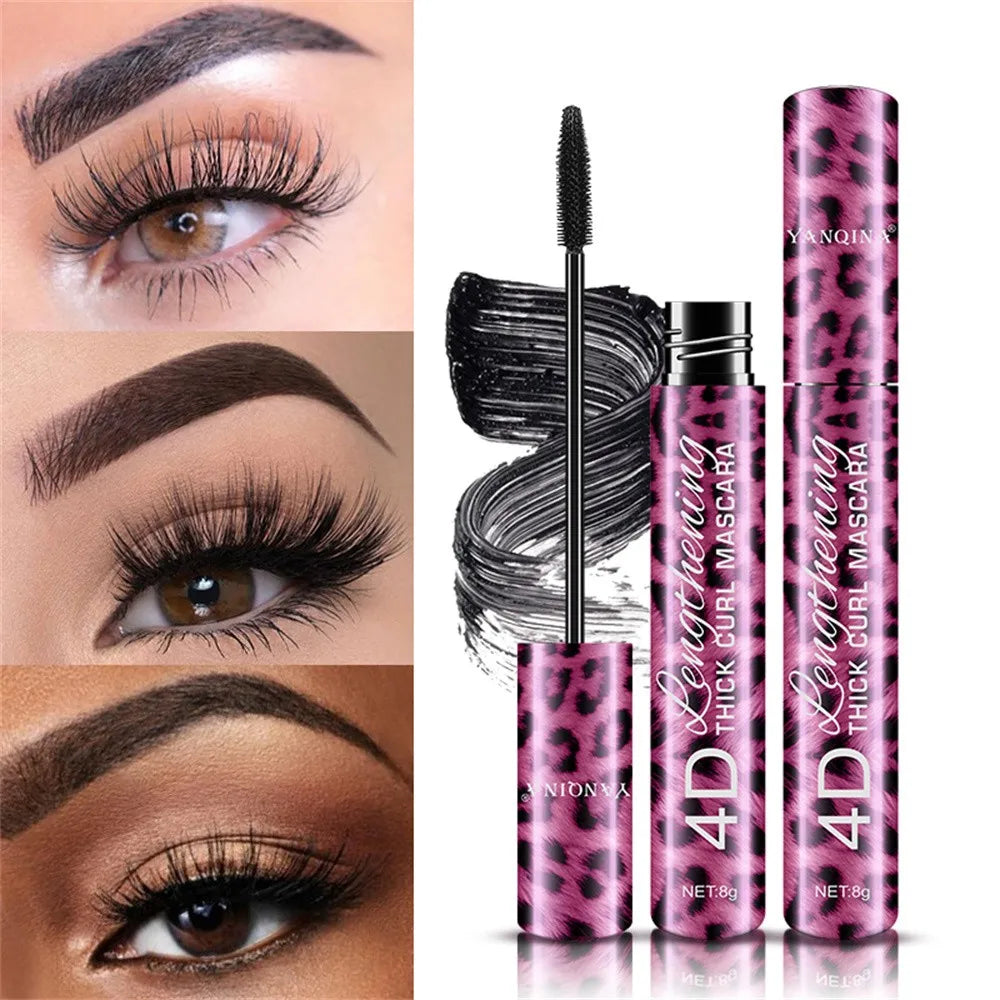 36-Hour Lasting Curling Eyeliner +4D Fiber Mascara Elongate Eyelashes