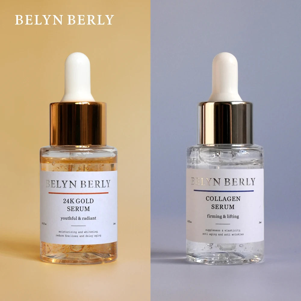 2PCS  24K Gold  Face Serum + Collagen Facial Serum