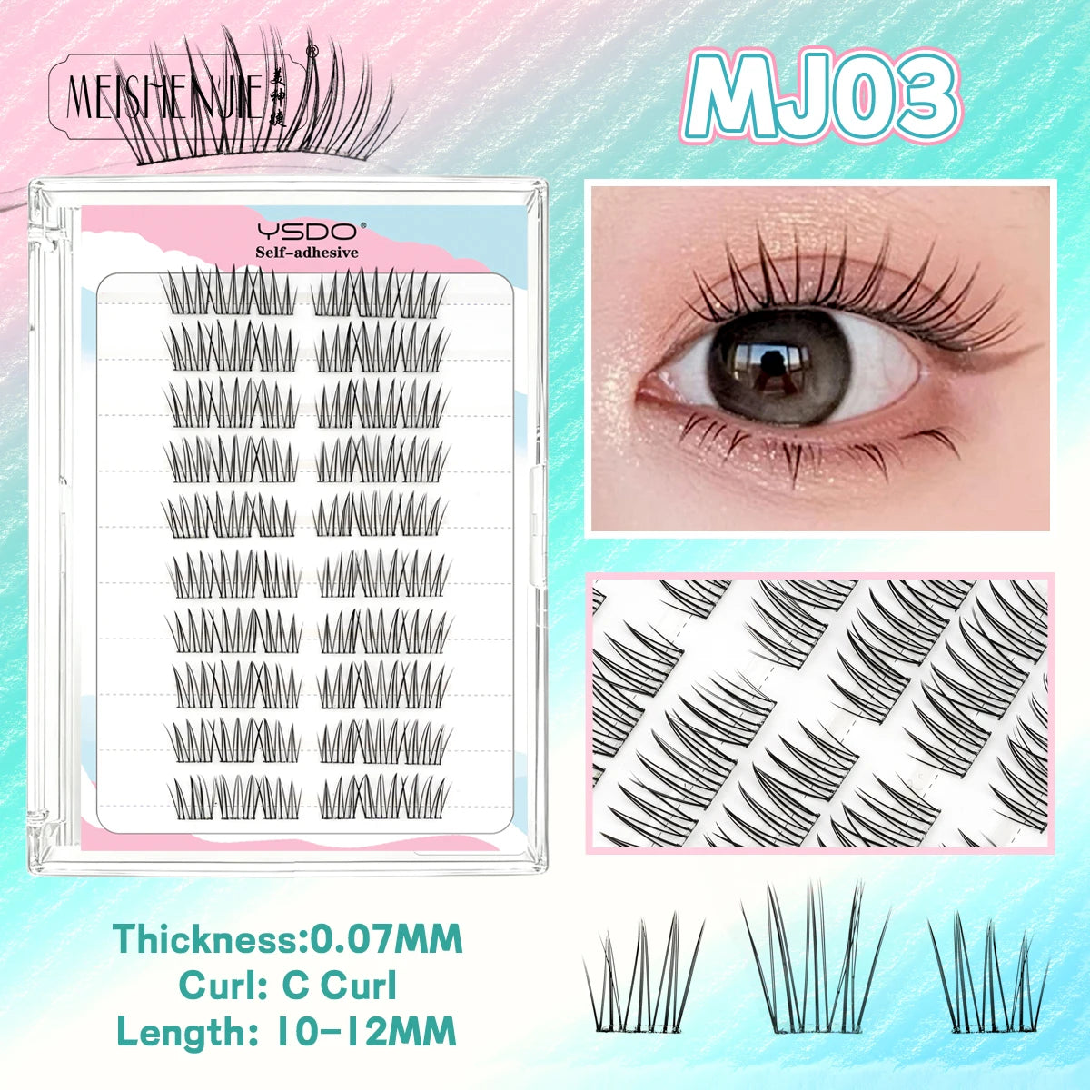 Self-Adhesive Cluster Lashes – 100PCS DIY No-Glue Individual Extensions