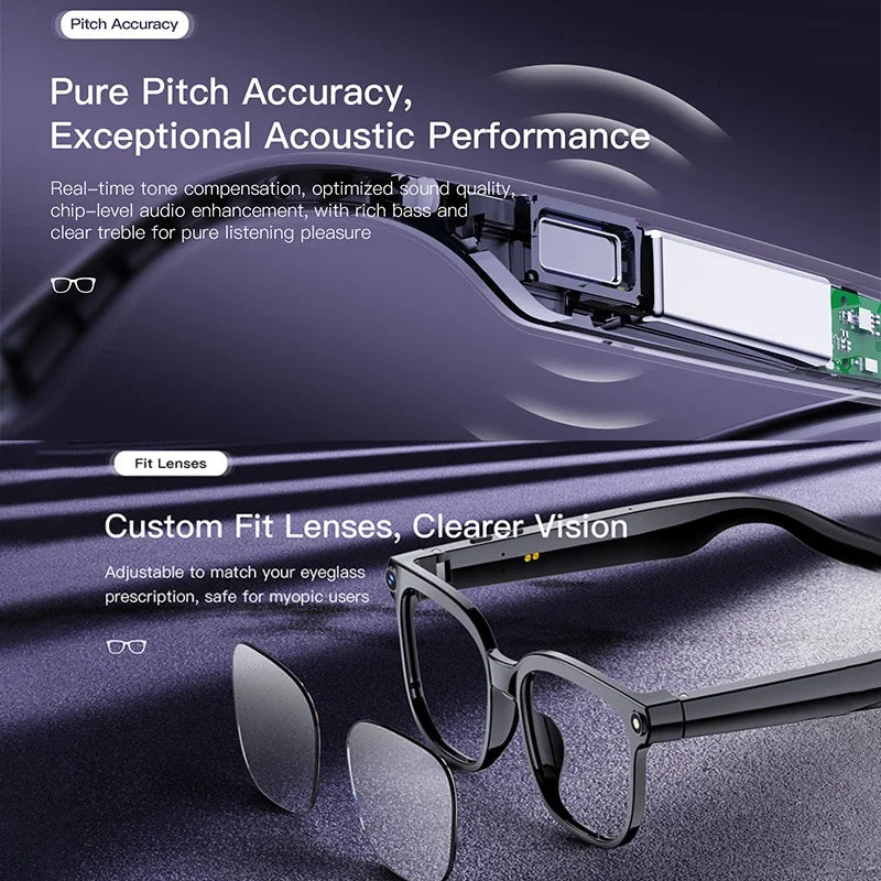 AI Smart Glasses AI Translation Smart Assistant 800W HD Camera Photo Video Recording