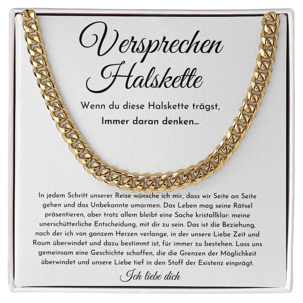 To My Boyfriend Gift Promise Necklace Stainless Steel Cuban Chain Men Man Male Birthday Gifts