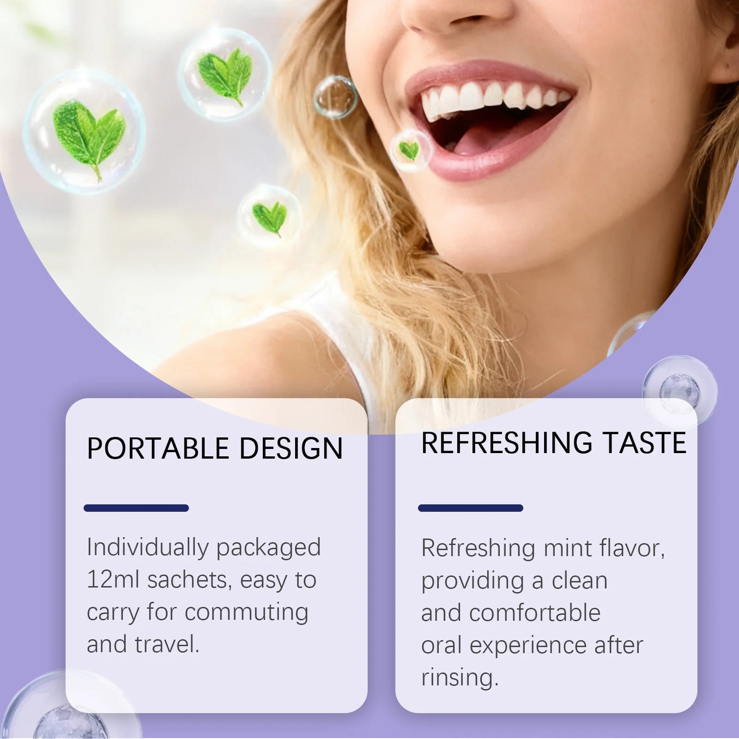 20pcs Purple Mouthwash Portable Strips Fresh