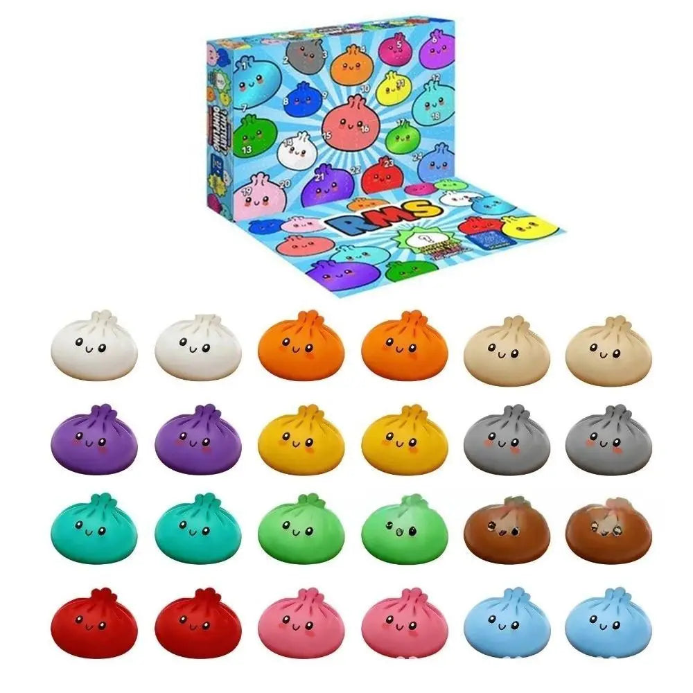 Soft Mystery Dumpling Advent Calendar Fidget Anxiety Relief 24-Day Countdown Calendar Decompression Slow Resilience