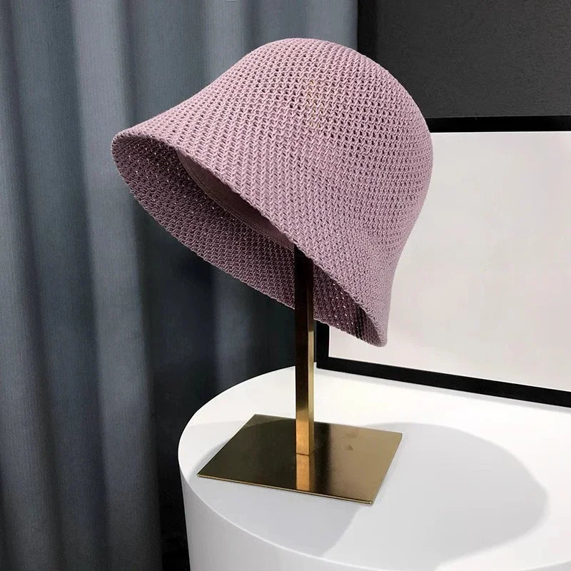 Coselan Women Bucket Hat Summer Hollow Out Thin Breathable