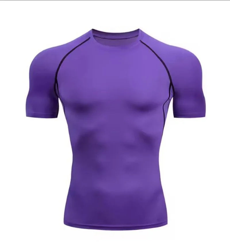 Men Gym Sport T-shirt Compression Elastic T Shirt