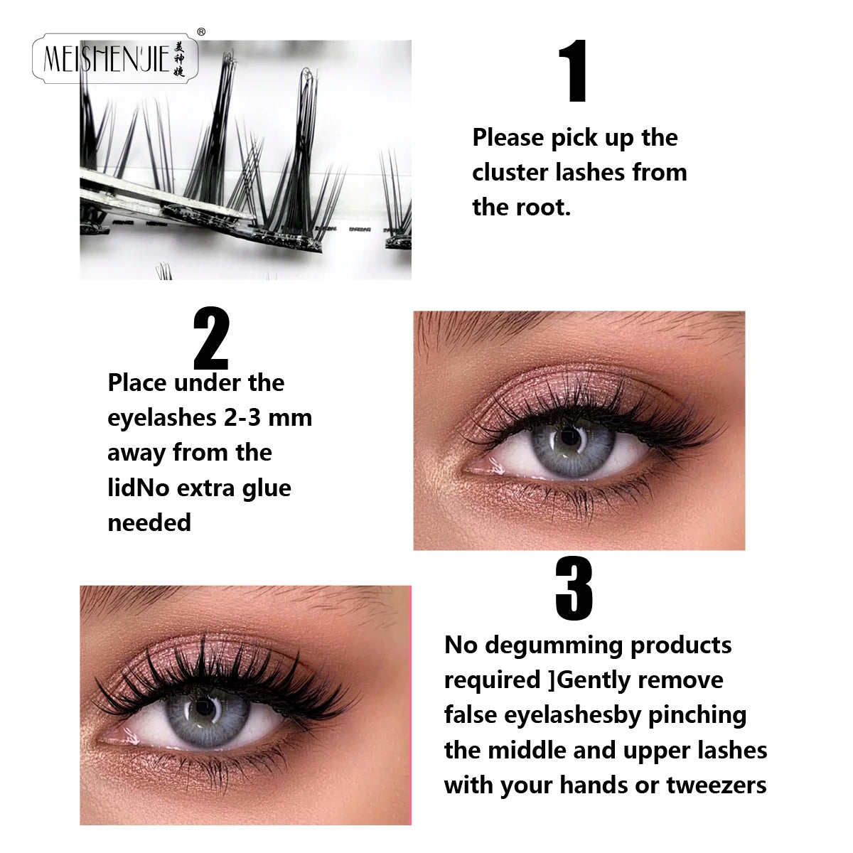 Self-Adhesive Cluster Lashes – 100PCS DIY No-Glue Individual Extensions