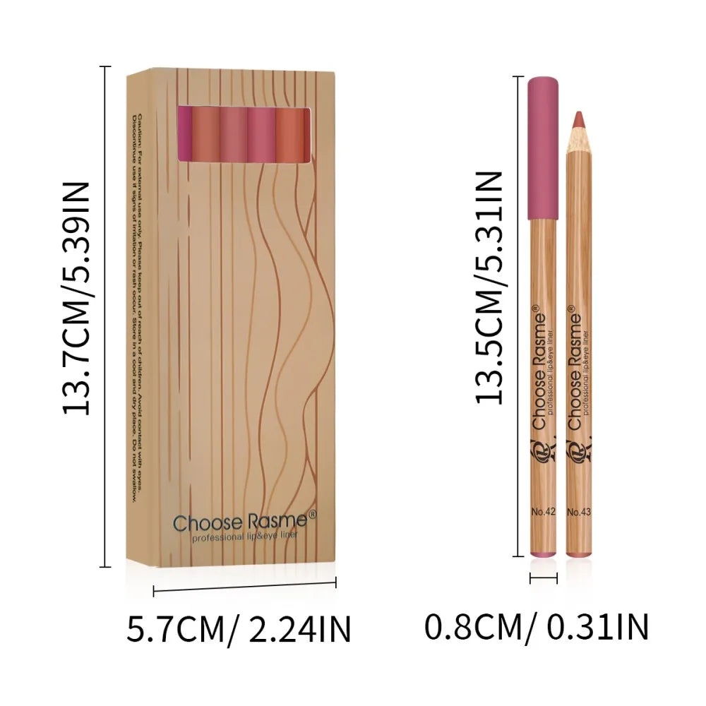 12 Color Nude Matte Lipstick Pencil