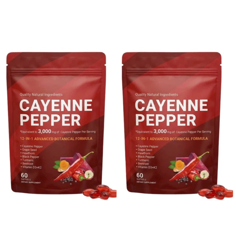 Cayenne Pepper Softgels Supplement with Grape Seed Beetroot Turmeric Vitamins