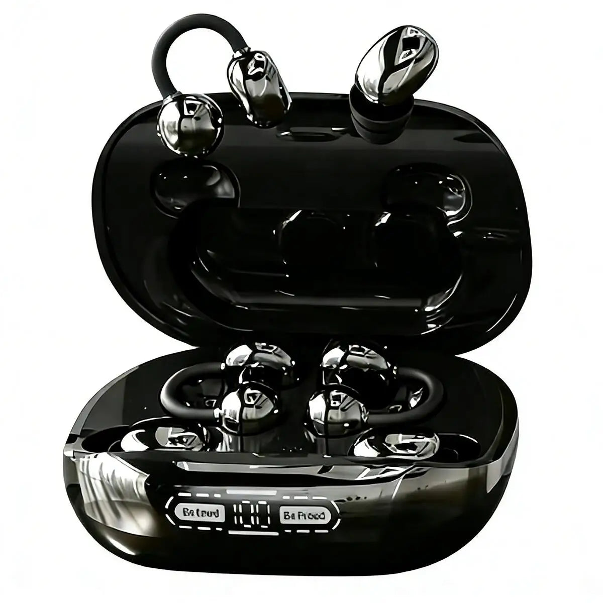3-in-1 Wireless Earbuds with Power Bank Charging Case – Clip-On & Sleep Bluetooth Headphones with 4 Earbuds, Noise Cancellation, IPX5 Water Resistant for Sports & Sleep