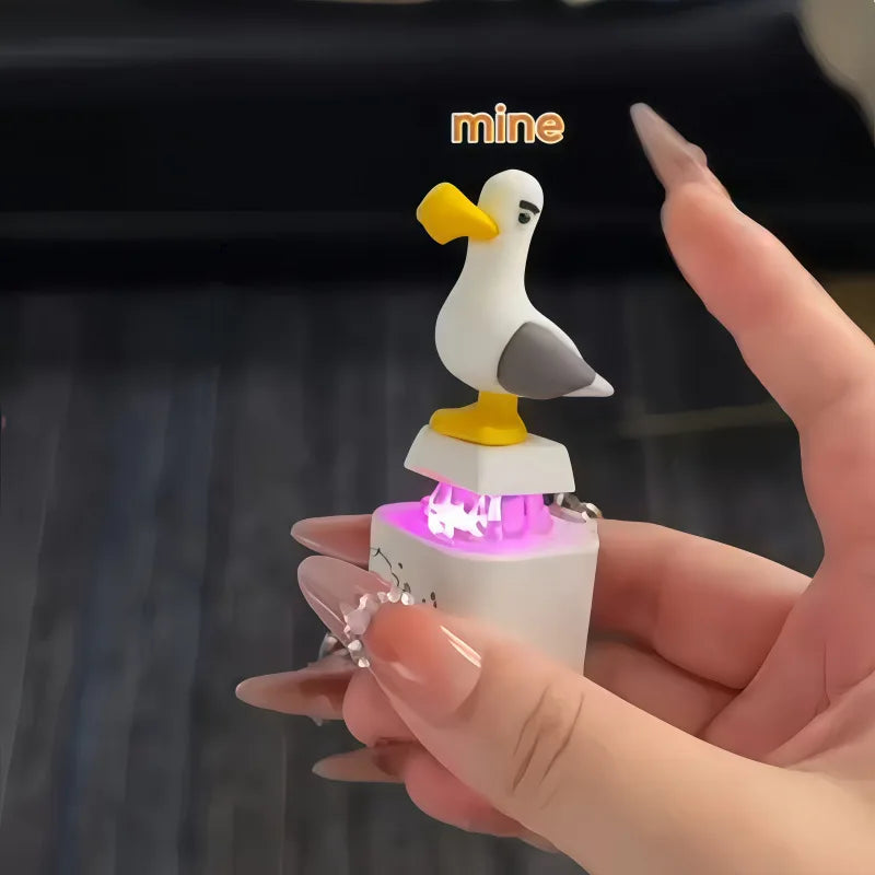 Seagull MINE! Button Keychain-Real Sound & LED Light