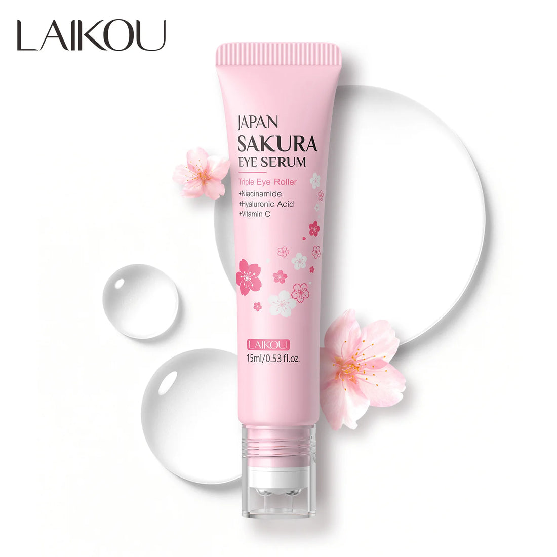 Sakura Eye Serum Roller Massage Anti-Aging,Hydrating & Brightening Eye Dark Circle