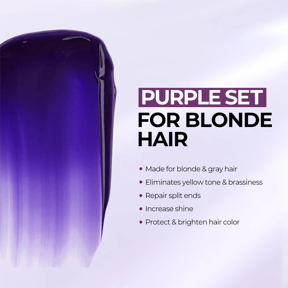 Karseell Purple Hair Mask Purple Shampoo Professional Neutralizes Brass Yellow Tones For Blonde Silver Gray Highlighted Hair