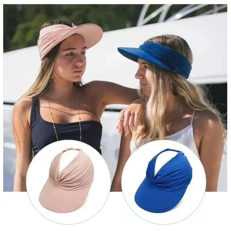 Women’s UPF 50+ UV Protection Sun Visor Hat – Wide Brim Sun Shield for Outdoor Activities