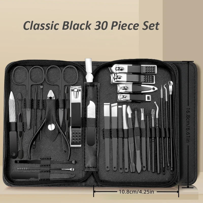 30pcs Manicure Set Portable Stainless Steel Nail Cutter T