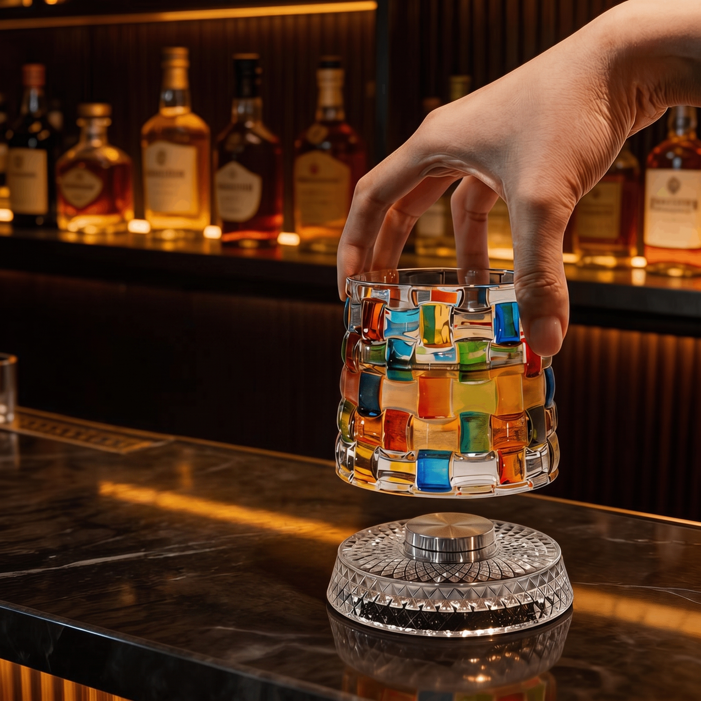 Rotating Whiskey Glass