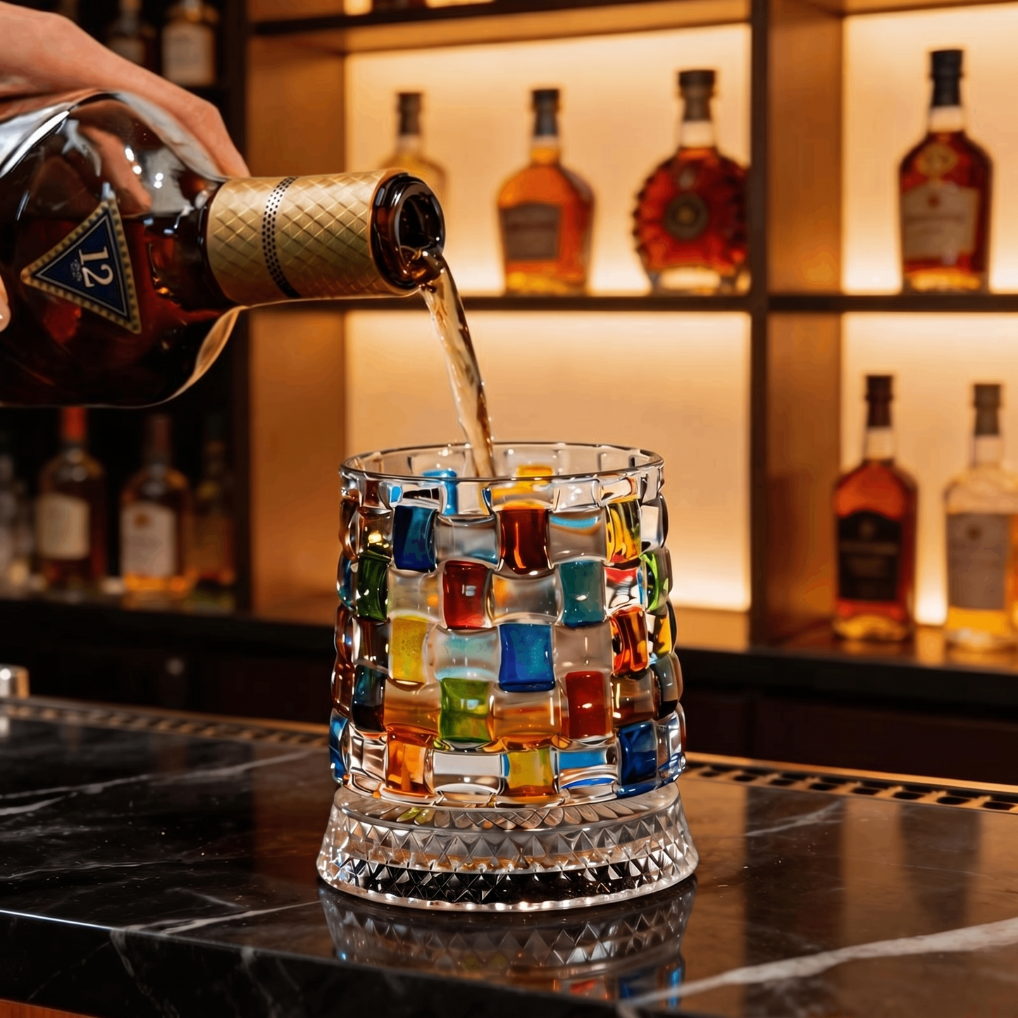 Rotating Whiskey Glass
