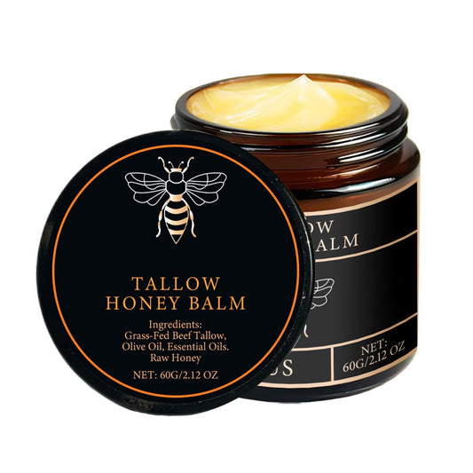 Organic Grass-Fed Beef Tallow Balm with Raw Honey