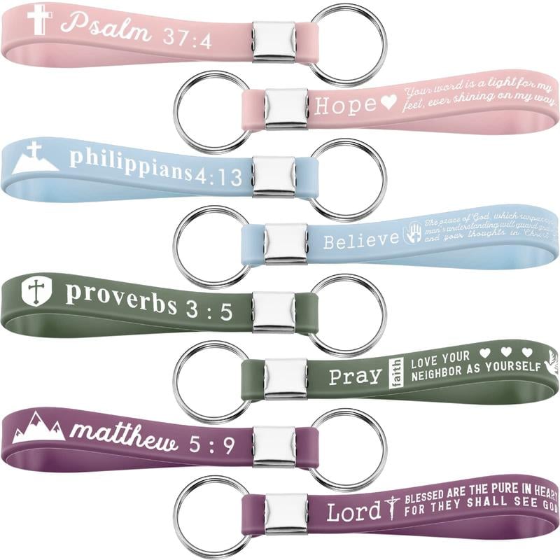 🔥✨24/36/100Pcs Bible Verse Keychain Christian Trendy Keychain Wristlet