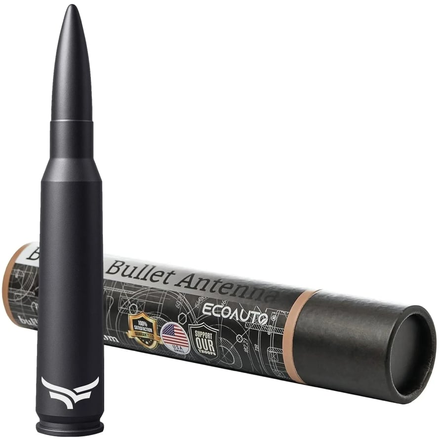 50 Cal Badass Bullet Antenna for Ford Dodge GMC Chevy & Jeep 2007+ Stand Out Upgrade Your Truck Antenna Anti-Theft Design Military-Grade