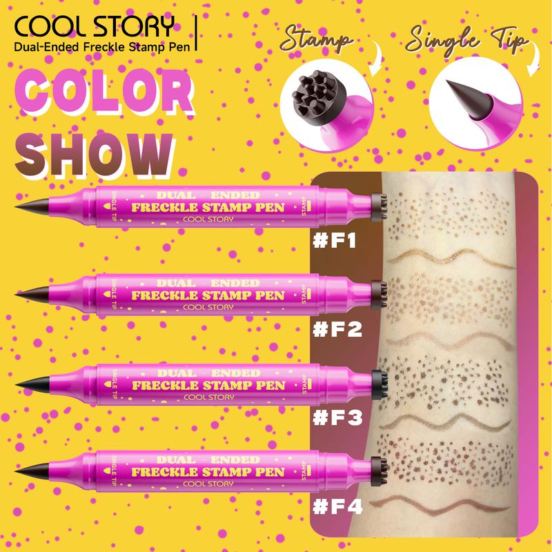 Waterproof Freckles Pen: Faux Freckle Stamp and Fine Tip Eyeliner for Realistic