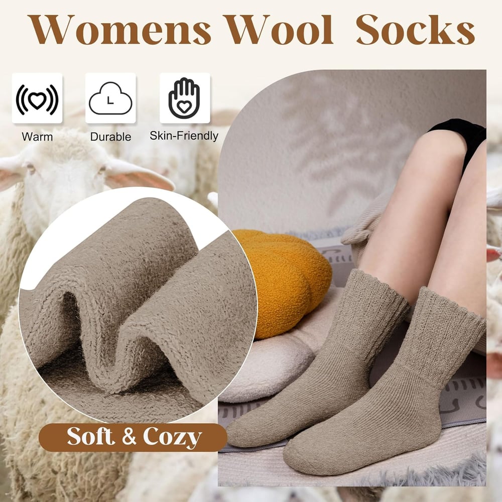 🧦 Stay Cozy & Stylish – ✨ Ultimate Thick Wool Socks – For All-Day Warmth & Comfort! ❄️