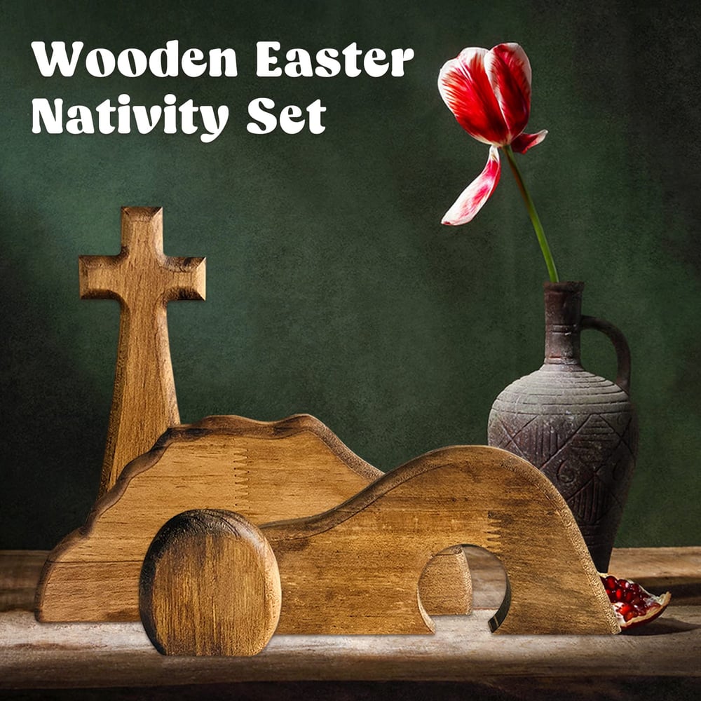 Wooden Easter Resurrection Scene