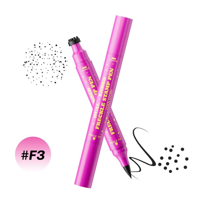 Waterproof Freckles Pen: Faux Freckle Stamp and Fine Tip Eyeliner for Realistic