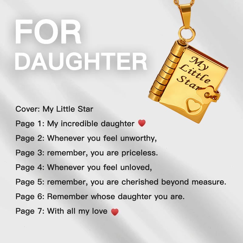 My Little Star Book Necklace for Daughter / Son