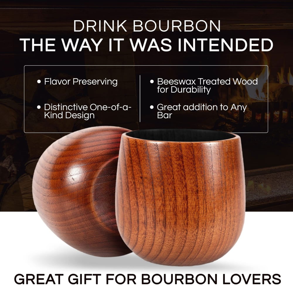 Handmade and Charred Drinking Vessel -Original Wooden Bourbon Drinking Glass