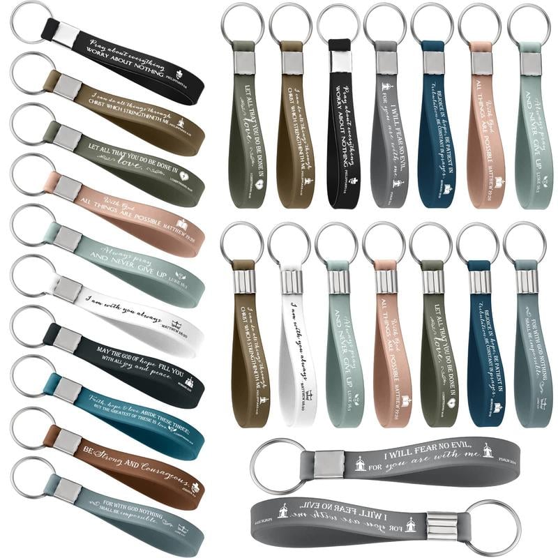 🔥✨24/36/100Pcs Bible Verse Keychain Christian Trendy Keychain Wristlet