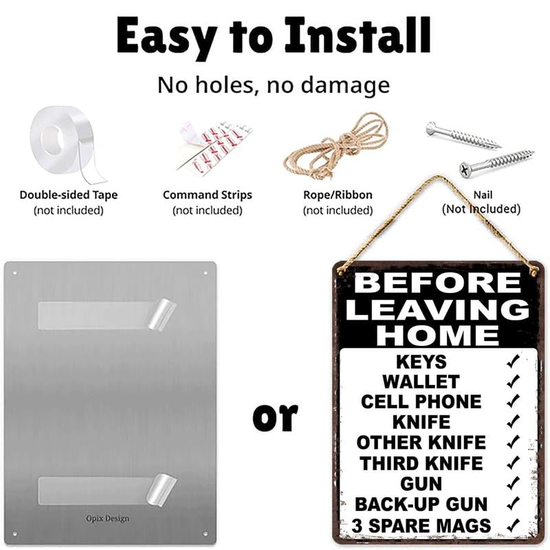 🎄Holiday Pre-Sale🔥“Before Leaving Home” Funny Metal Sign