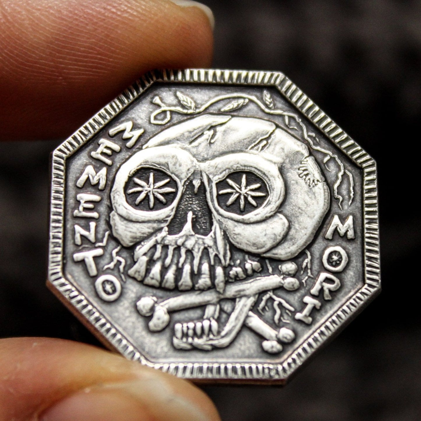 Memento Mori Fine Silver Coin - Memento Vivere Reminder Token Solid Silver Coin