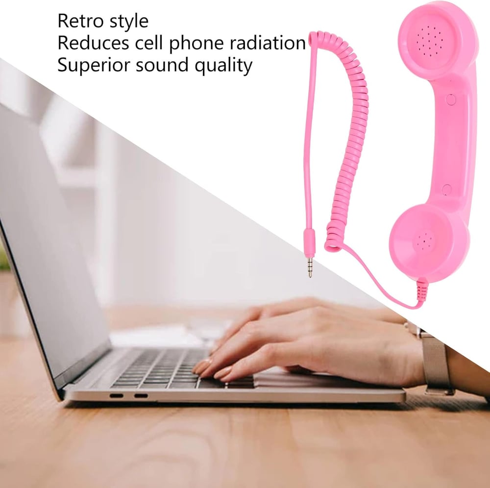 C Retro telephone style landline handle receiver