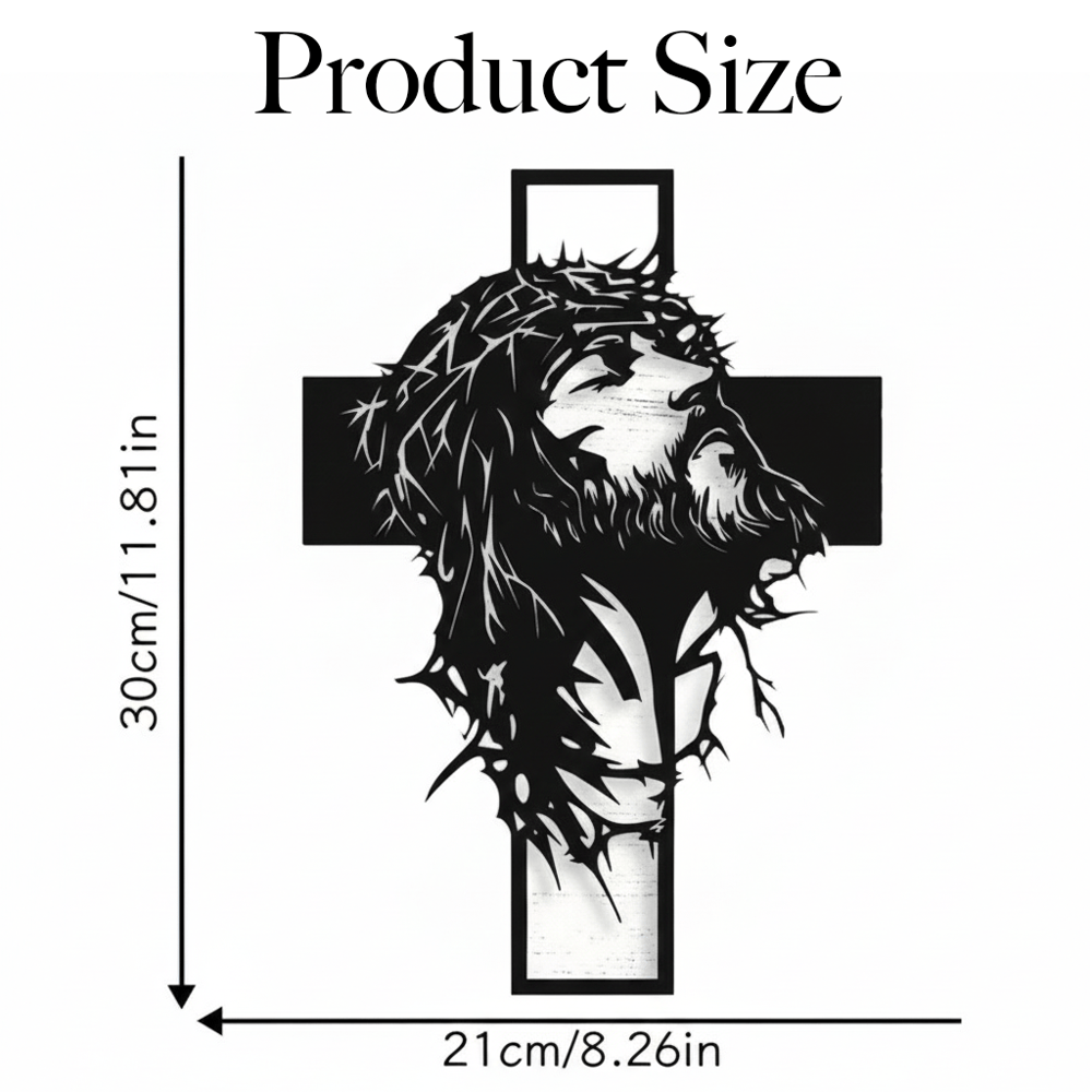 Jesus & Cross Design Wall Art (12 x 9 inches)