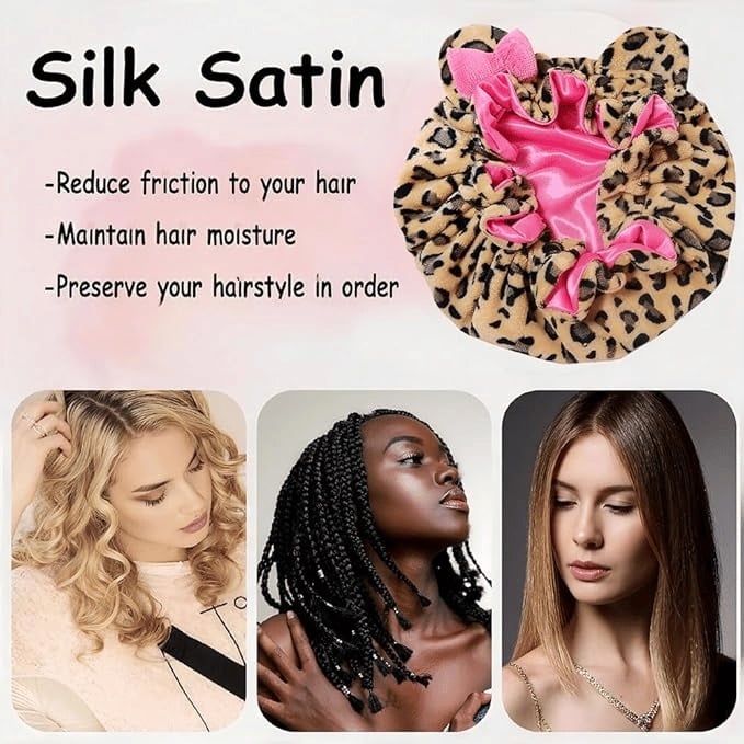Leopard Print & Pink Teddy Bonnet