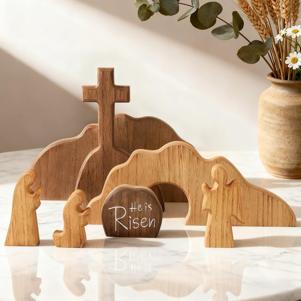 Wooden Easter Resurrection Scene