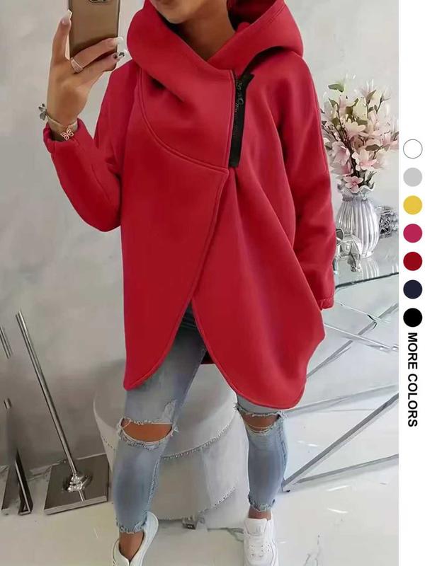 35K+ SOLD! Women's Plus Size Hooded Sweatshirt, Half-zip Fashion Design