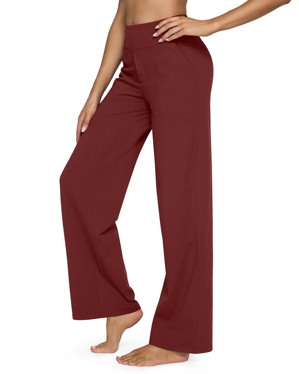 Women's High Waist Stretch Casual Yoga Wide Leg Pants