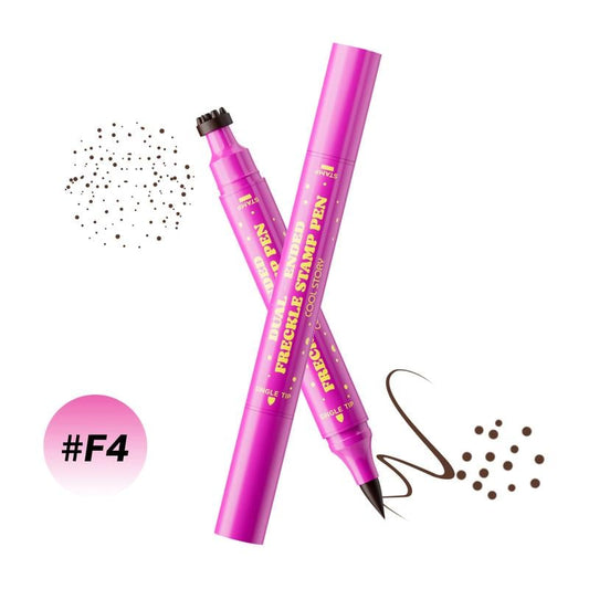 Waterproof Freckles Pen: Faux Freckle Stamp and Fine Tip Eyeliner for Realistic