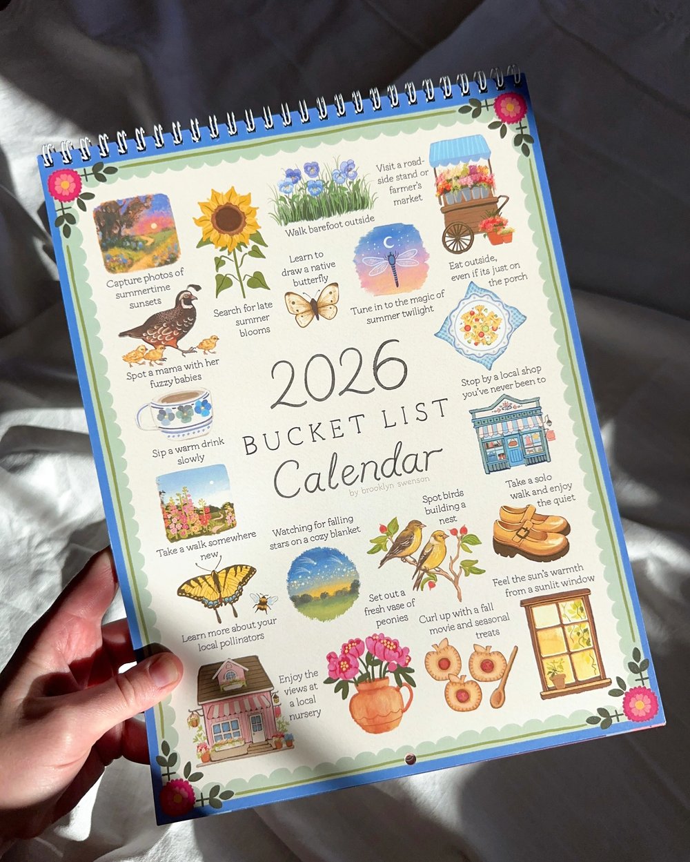 🌸 2026 Bucket List Wall Calendar - Celebration of Life’s Seasons📅