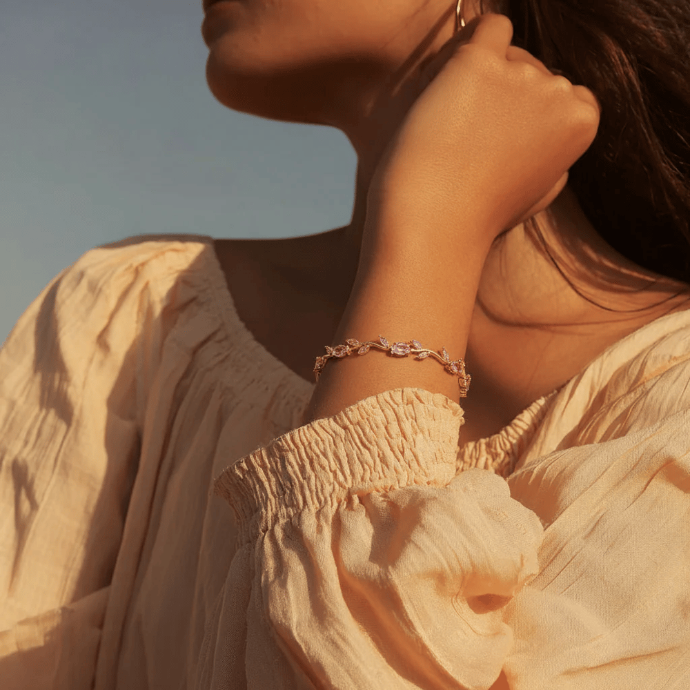 14K Gold - Dainty Rose Bracelet