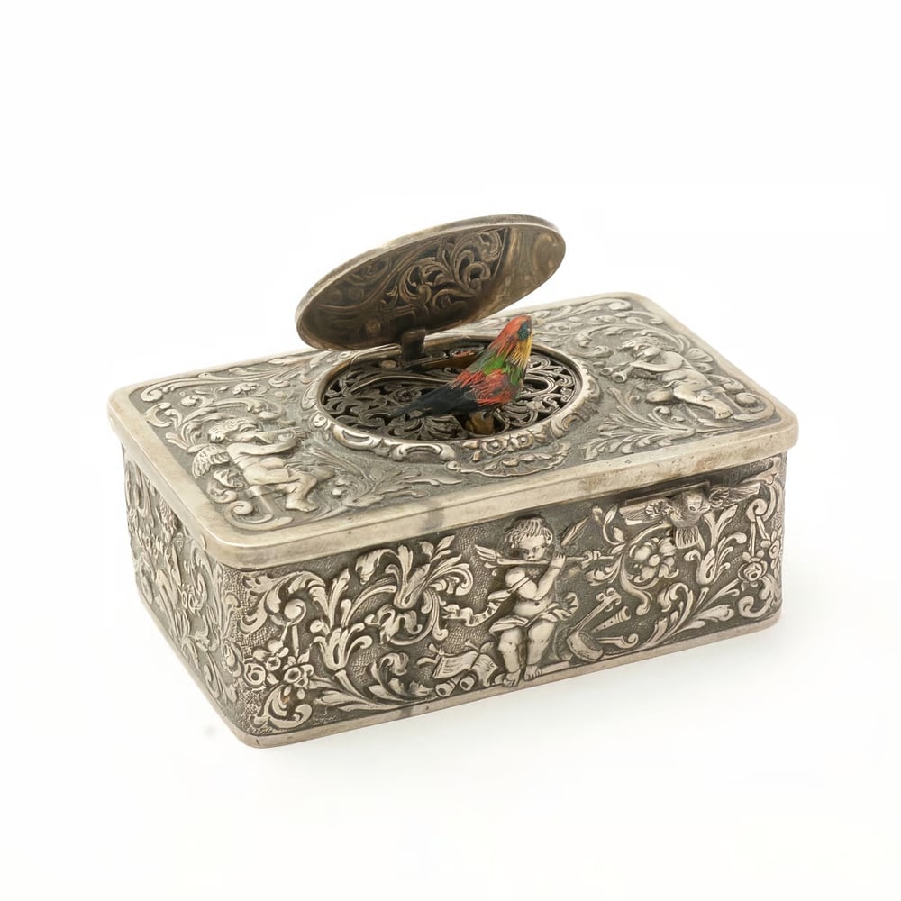 European Three-dimensional Embossed Bird Music Box