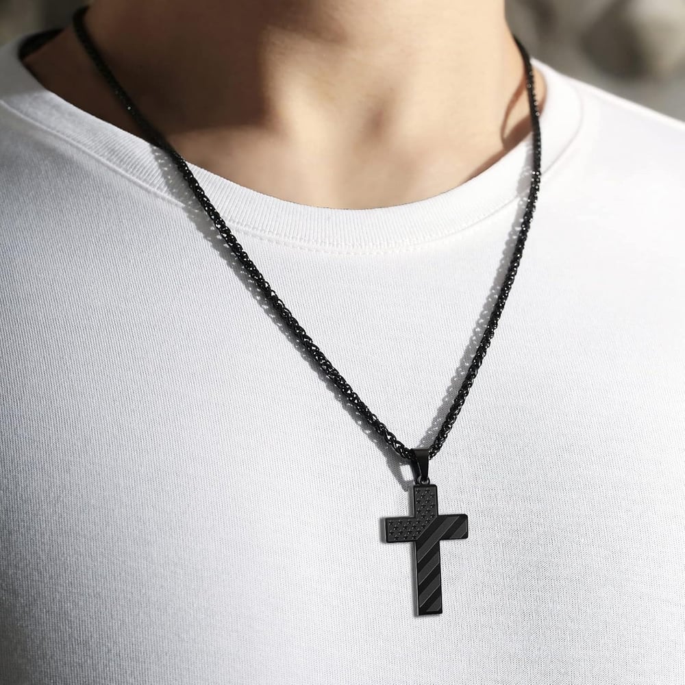 Flag Cross Necklace