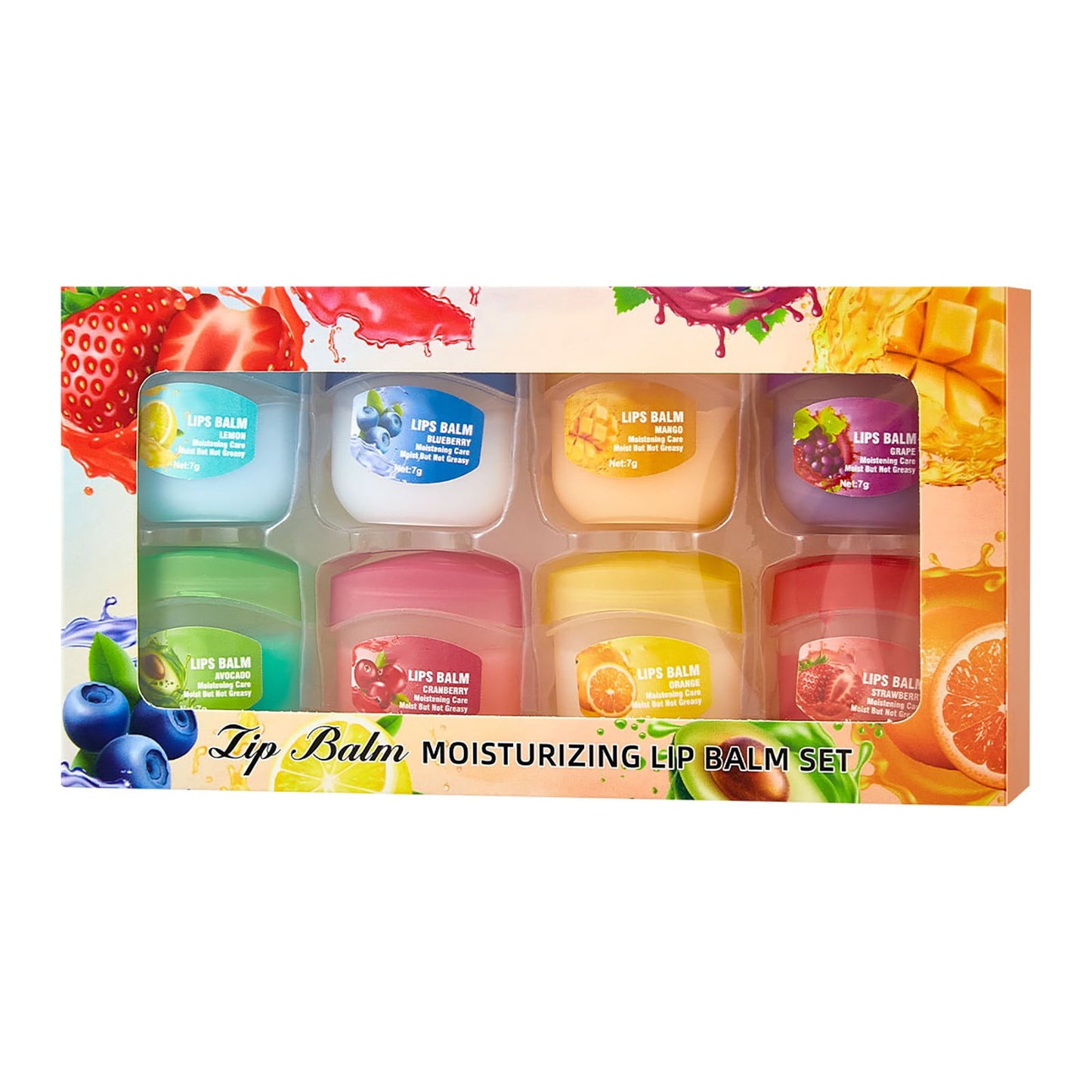 Clearanace Under 5 Dollars, 8 Pieces Fruity Lip Care Set