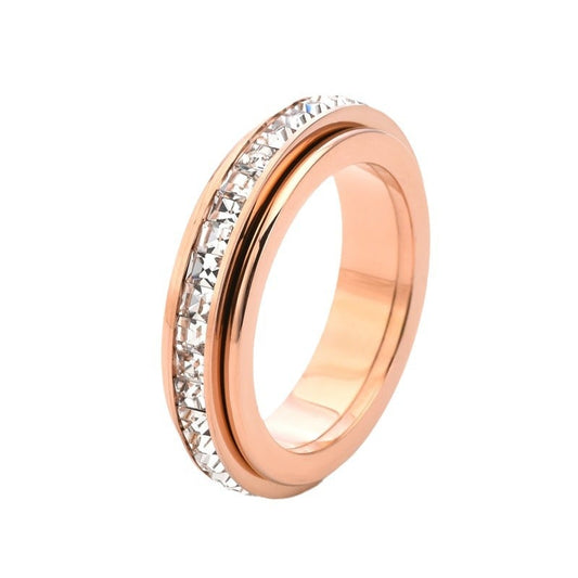 Sparkling Spinning Ring, Relieves Anxiety, Symbolizes Vows & Luck, Waterproof & Fade-Resistant