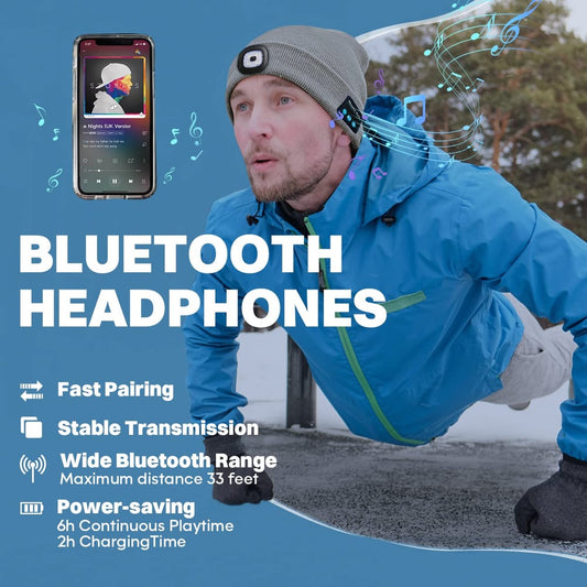 Bluetooth Beanie Hat with Light