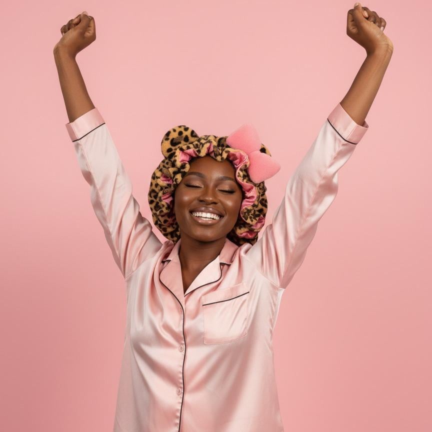 Leopard Print & Pink Teddy Bonnet