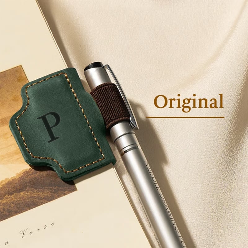 Personalized Magnetic Leather Pen Holder Bookmark