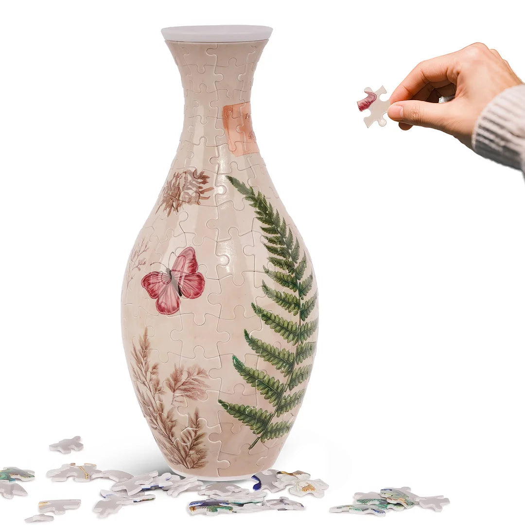 3D Puzzle Vase DIY Living Room Ornament Flower Arrangement Home Decor Children's Birthday Christmas Gift Toy